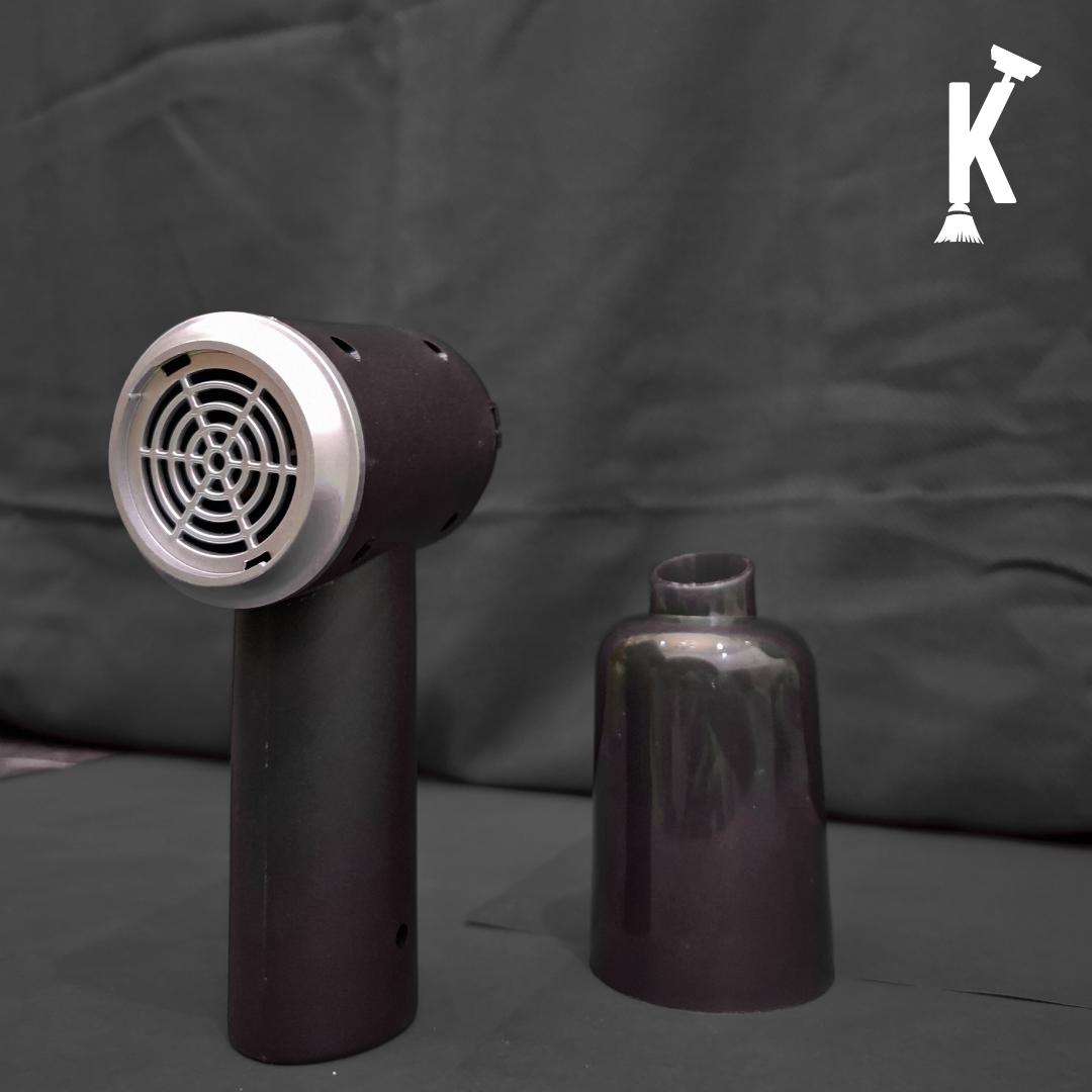 Black handheld Vacuum cleaner - with the nozzle and the motor part